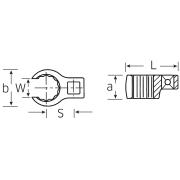 440 24 - Klucz pazurowy 3/8" 24 mm oczkowy otwarty