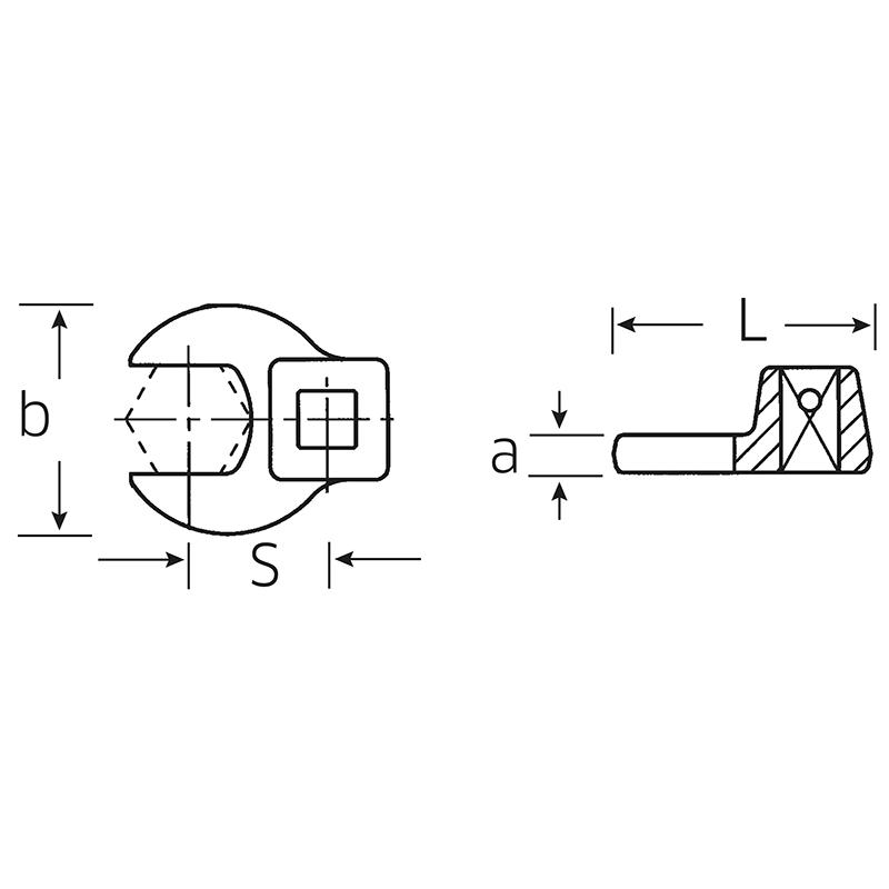 540 A 13/16 - Klucz pazurowy płaski 3/8" rozm. 13/16" 540 A 13/16 - Klucz pazurowy płaski 3/8" rozm. 13/16"
