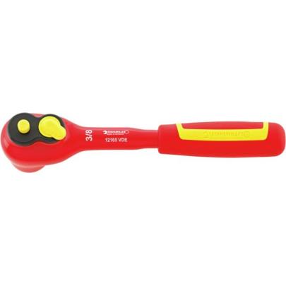 12165 VDE - Grzechotka 3/8" izolowana VDE, QuickRelease, drobnozębowa, z 2-komponentową rękojeścią