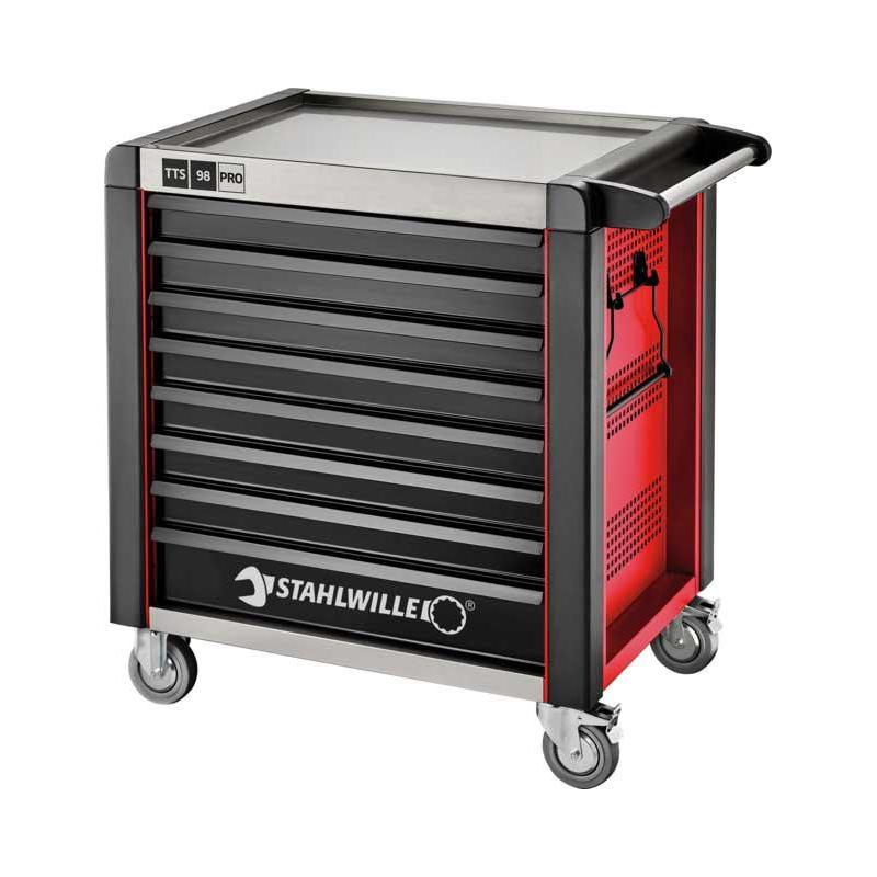 98/8 R PRO - Wózek warsztatowy TTS 98 PRO, 8 szuflad, 6 modułów na szufladę, czerwony