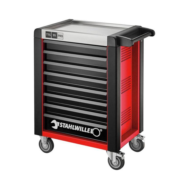 95/8 R PRO - Wózek warsztatowy TTS 95 PRO, 8 szuflad, 3 moduły na szufladę, czerwony