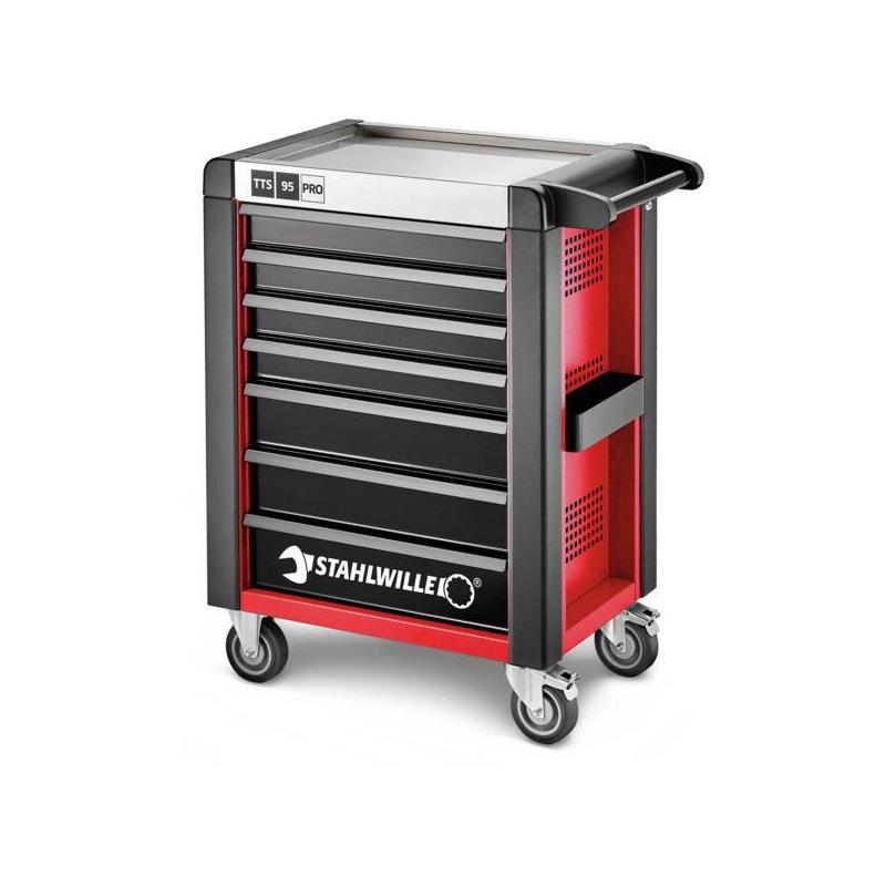 95/7 R PRO - Wózek warsztatowy TTS 95 PRO, 7 szuflad, 3 moduły na szufladę, czerwony