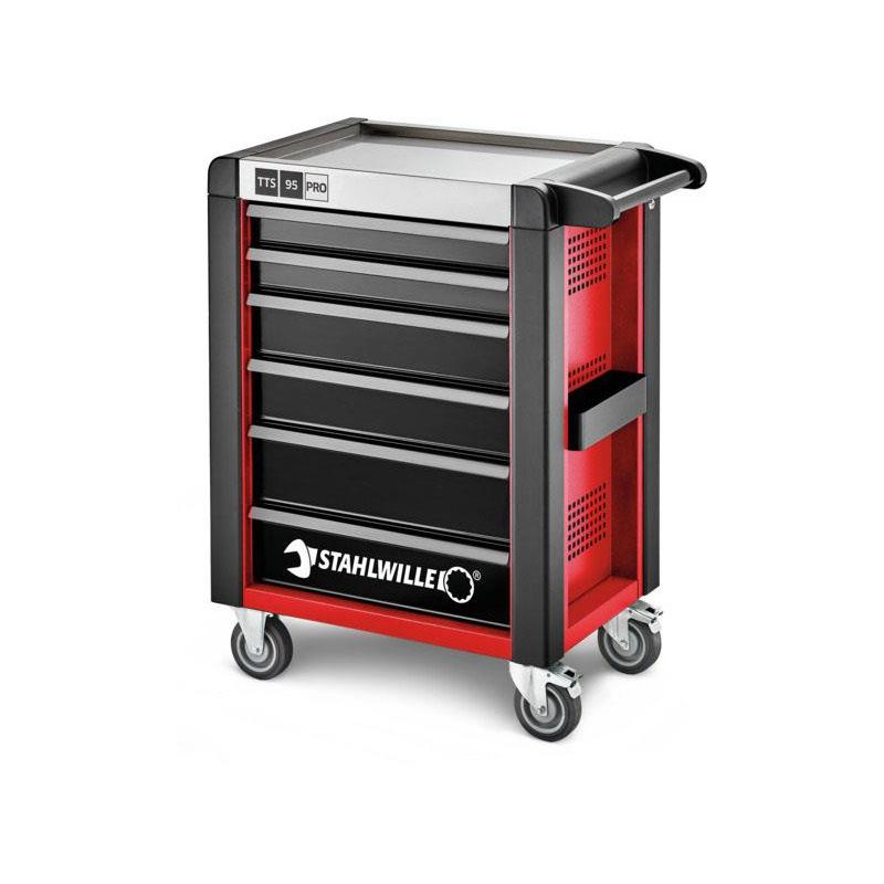 95/6 R PRO - Wózek warsztatowy TTS 95 PRO, 6 szuflad, 3 moduły na szufladę, czerwony