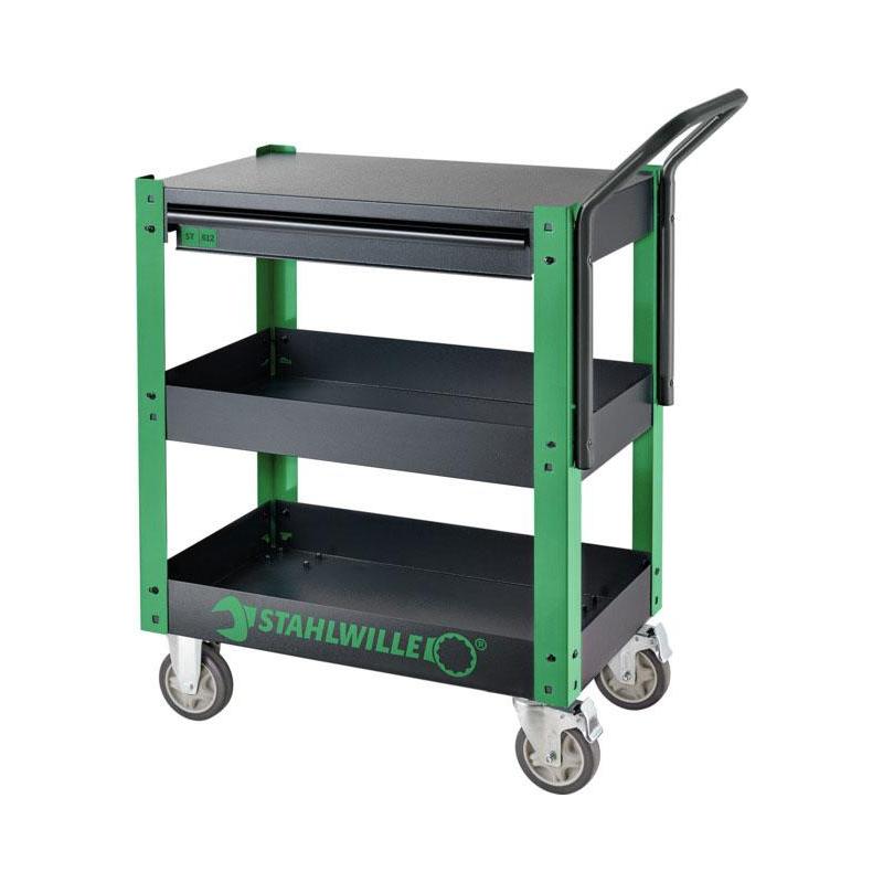 612 ST - Wózek serwisowy, 1 szuflada, 3 moduły na szufladę, zielony