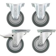 R 90 - Zestaw kół: 2 ruchome i 2 nieruchome, do wózka warsztatowego 90/6A