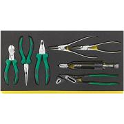 TCS WT 6501-6602/7-1 - Moduł szczypiec do szuflad skrzyni narzędziowej nr 13217 (7 szt.), wkładka piankowa