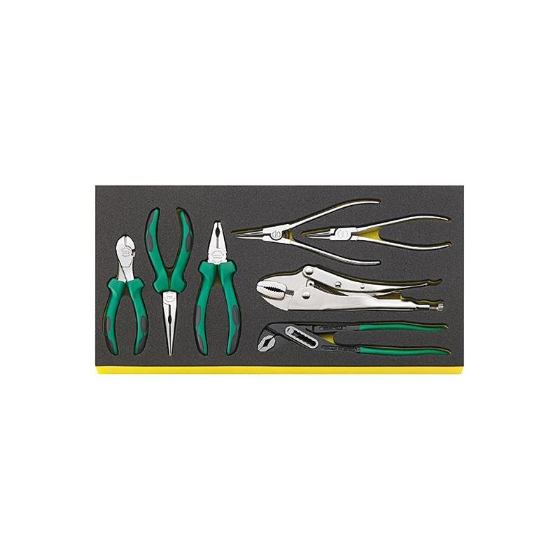 TCS WT 6501-6602/7 - Moduł szczypiec do szuflad skrzyni narzędziowej nr 13217 (7 szt.), wkładka piankowa