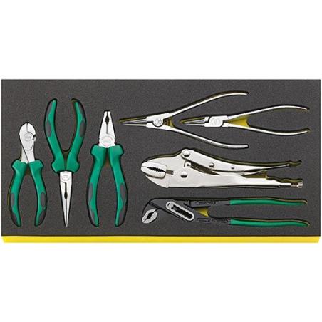 TCS WT 6501-6602/7 - Moduł szczypiec do szuflad skrzyni narzędziowej nr 13217 (7 szt.), wkładka piankowa