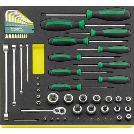 TCS TX/57 MF N - Moduł nasadek i akcesoriów, bitów, kluczy, wkrętaków, TORX (55 szt.), wkładka piankowa TCS TX/57 MF N - Moduł nasadek i akcesoriów, bitów, kluczy, wkrętaków, TORX (55 szt.), wkładka piankowa