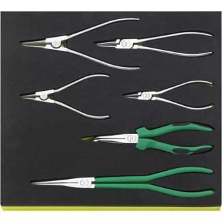 TCS 6534-6545/6 - Moduł szczypiec do pierścieni osadczych i półokrągłych (6 szt.), wkładka piankowa