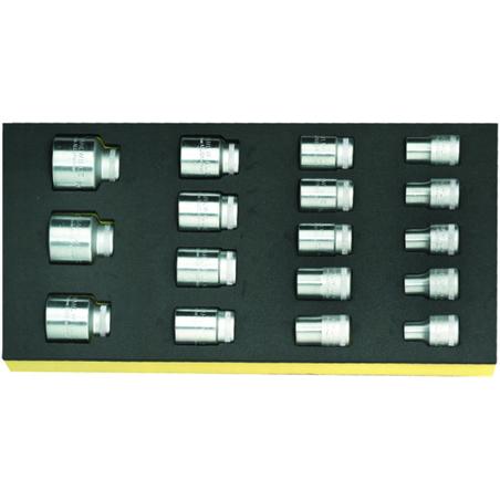 TCS 52/17 - Moduł nasadek 1/2" 6-kątnych, 10 - 32 mm (17 szt.), wkładka piankowa TCS 52/17 - Moduł nasadek 1/2" 6-kątnych, 10 - 32 mm (17 szt.), wkładka piankowa