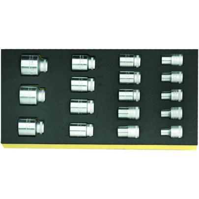 TCS 52/17 - Moduł nasadek 1/2" 6-kątnych, 10 - 32 mm (17 szt.), wkładka piankowa