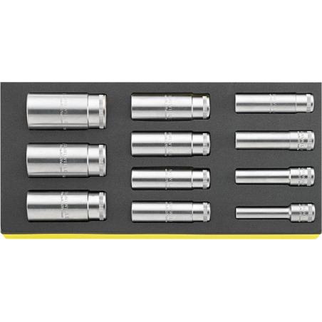 TCS 51/11 - Moduł nasadek 1/2" 12-kątnych długich, 10 - 32 mm (11 szt.), wkładka piankowa TCS 51/11 - Moduł nasadek 1/2" 12-kątnych długich, 10 - 32 mm (11 szt.), wkładka piankowa