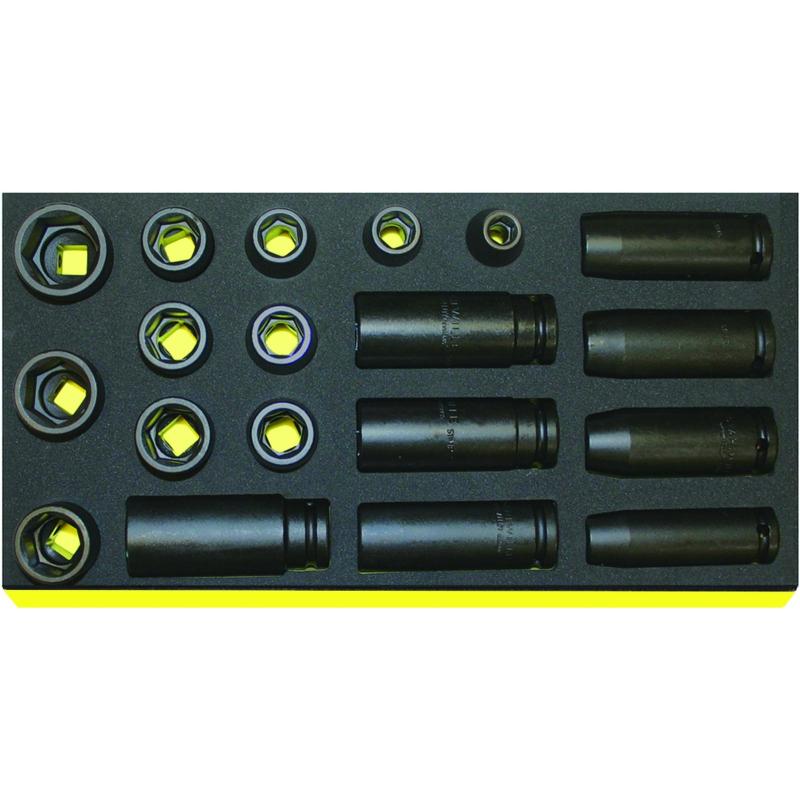 TCS 50IMP/51IMP/19 - Moduł nasadek udarowych 1/2" długich i krótkich, 10 - 27 mm (19 szt.), wkładka piankowa TCS 50IMP/51IMP/19 - Moduł nasadek udarowych 1/2" długich i krótkich, 10 - 27 mm (19 szt.), wkładka piankowa
