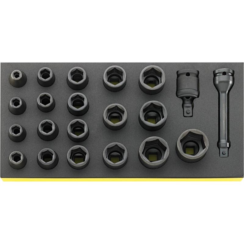 TCS 50IMP/19/2 - Moduł nasadek i akcesoriów udarowych 1/2", 8 - 32 mm (21 szt.), wkładka piankowa TCS 50IMP/19/2 - Moduł nasadek i akcesoriów udarowych 1/2", 8 - 32 mm (21 szt.), wkładka piankowa