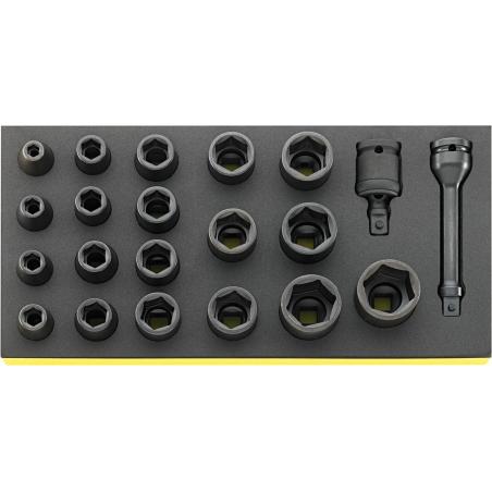 TCS 50IMP/19/2 - Moduł nasadek i akcesoriów udarowych 1/2", 8 - 32 mm (21 szt.), wkładka piankowa TCS 50IMP/19/2 - Moduł nasadek i akcesoriów udarowych 1/2", 8 - 32 mm (21 szt.), wkładka piankowa