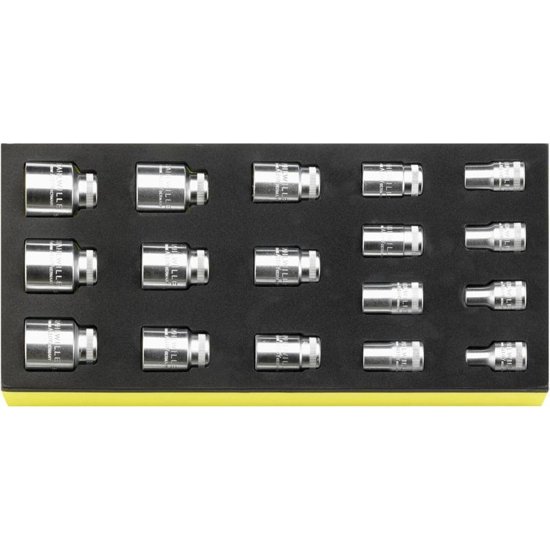TCS 50A/17 - Moduł nasadek 1/2" 12-kątnych, 3/8" - 1'1/4" (17 szt.), wkładka piankowa TCS 50A/17 - Moduł nasadek 1/2" 12-kątnych, 3/8" - 1'1/4" (17 szt.), wkładka piankowa