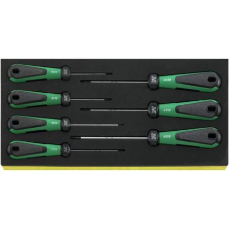 TCS 4856 - Moduł wkrętaków do śrub TORX®, T8 - T30 (7 szt.), wkładka piankowa TCS 4856 - Moduł wkrętaków do śrub TORX®, T8 - T30 (7 szt.), wkładka piankowa