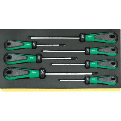 TCS 4820/4830 - Moduł wkrętaków do śrub z rowkiem i Phillips, 3,5 - 6,5 mm, PH1 - PH3 (7 szt.), wkładka piankowa