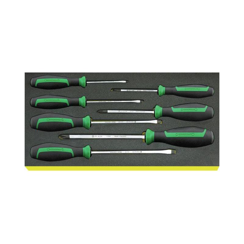 TCS 4620/4640 - Moduł wkrętaków do śrub z rowkiem i Pozidriv, 3,5 - 6,5 mm, PZ1 - PZ3 (7 szt.), wkładka piankowa TCS 4620/4640 - Moduł wkrętaków do śrub z rowkiem i Pozidriv, 3,5 - 6,5 mm, PZ1 - PZ3 (7 szt.), wkładka piankowa
