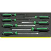 TCS 4620/4640 - Moduł wkrętaków do śrub z rowkiem i Pozidriv, 3,5 - 6,5 mm, PZ1 - PZ3 (7 szt.), wkładka piankowa