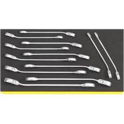 TCS 17/12 - Moduł kluczy oczkowo-płaskich grzechotkowych, 8 - 19 mm (12 szt.), wkładka piankowa