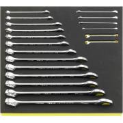 TCS 13A/19 - Moduł kluczy oczkowo-płaskich, 3/16" - 1" (19 szt.), wkładka piankowa