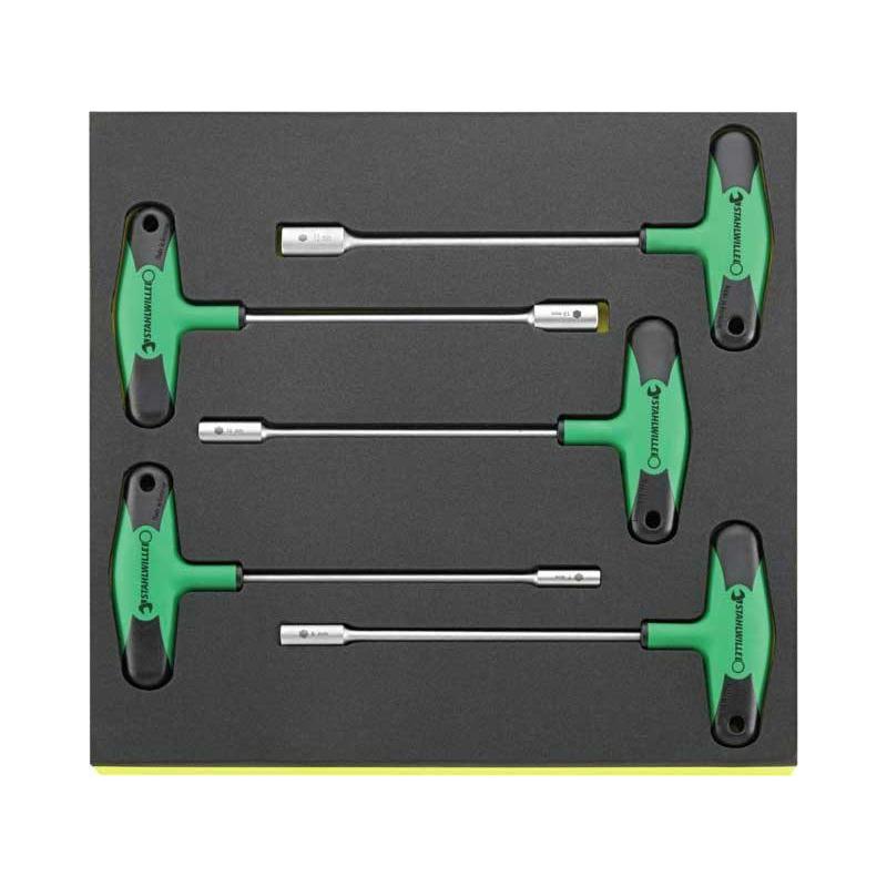 TCS 12507-2K/5 - Moduł wkrętaków nasadowych z uchwytem 2K poprzecznym, 7 - 13 mm (5 szt.), wkładka piankowa TCS 12507-2K/5 - Moduł wkrętaków nasadowych z uchwytem 2K poprzecznym, 7 - 13 mm (5 szt.), wkładka piankowa