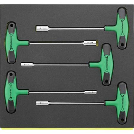 TCS 12507-2K/5 - Moduł wkrętaków nasadowych z uchwytem 2K poprzecznym, 7 - 13 mm (5 szt.), wkładka piankowa TCS 12507-2K/5 - Moduł wkrętaków nasadowych z uchwytem 2K poprzecznym, 7 - 13 mm (5 szt.), wkładka piankowa