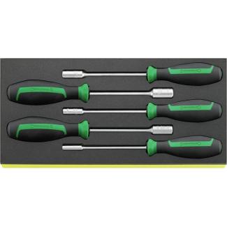 TCS 12500N/5 - Moduł wkrętaków nasadowych 6-kątnych, 7 - 13 mm (5 szt.), wkładka piankowa