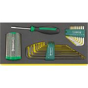 TCS 1202/4000/10766/38 - Moduł bitów 1/4" i kluczy trzpieniowych (38 szt.), wkładka piankowa