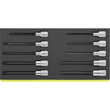 TCS 1054/2054/10 - Moduł nasadek trzpieniowych 1/2" długich, 5 - 12 mm, T30 - T55 (10 szt.), wkładka piankowa TCS 1054/2054/10 - Moduł nasadek trzpieniowych 1/2" długich, 5 - 12 mm, T30 - T55 (10 szt.), wkładka piankowa