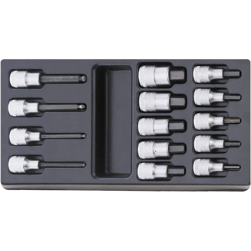 ES 54/54KK - Moduł nasadek trzpieniowych 1/2" 6-kątnych, 4 - 19 mm (14 szt.), wkładka plastikowa ES 54/54KK - Moduł nasadek trzpieniowych 1/2" 6-kątnych, 4 - 19 mm (14 szt.), wkładka plastikowa