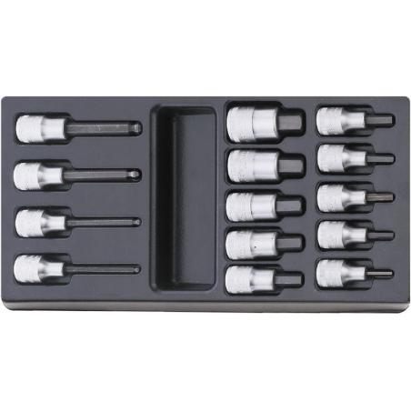 ES 54/54KK - Moduł nasadek trzpieniowych 1/2" 6-kątnych, 4 - 19 mm (14 szt.), wkładka plastikowa ES 54/54KK - Moduł nasadek trzpieniowych 1/2" 6-kątnych, 4 - 19 mm (14 szt.), wkładka plastikowa