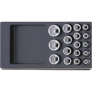 ES 52/17 - Moduł nasadek 1/2" 6-kątnych, 10 - 32 mm (17 szt.), wkładka plastikowa