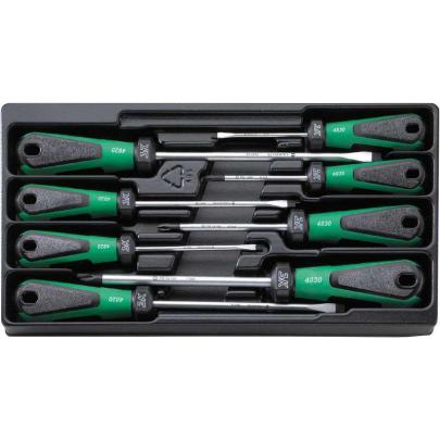 ES 4820/4830/8 - Moduł wkrętaków do śrub z rowkiem i Phillips, 3,5 - 8 mm, PH1 - PH3 (8 szt.), wkładka plastikowa