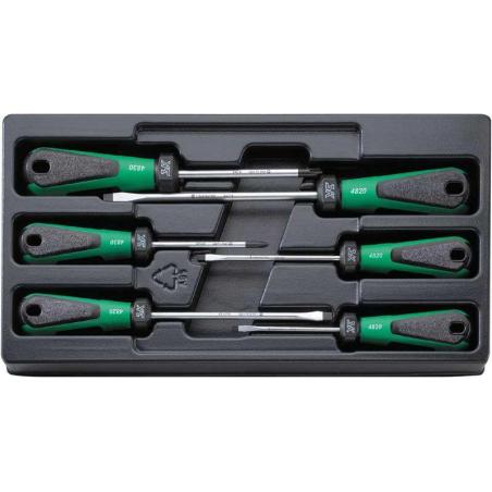 ES 4820/4830/6 - Moduł wkrętaków do śrub z rowkiem i Phillips, 3,5 - 6,5 mm, PH1 - PH2 (6 szt.), wkładka plastikowa ES 4820/4830/6 - Moduł wkrętaków do śrub z rowkiem i Phillips, 3,5 - 6,5 mm, PH1 - PH2 (6 szt.), wkładka plastikowa