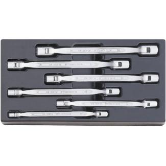 ES 29/6, 8x9-18x19 mm - Moduł kluczy nasadowych przegubowych 12-kątnych, 8x9 - 18x19 mm (6 szt.), wkładka plastikowa