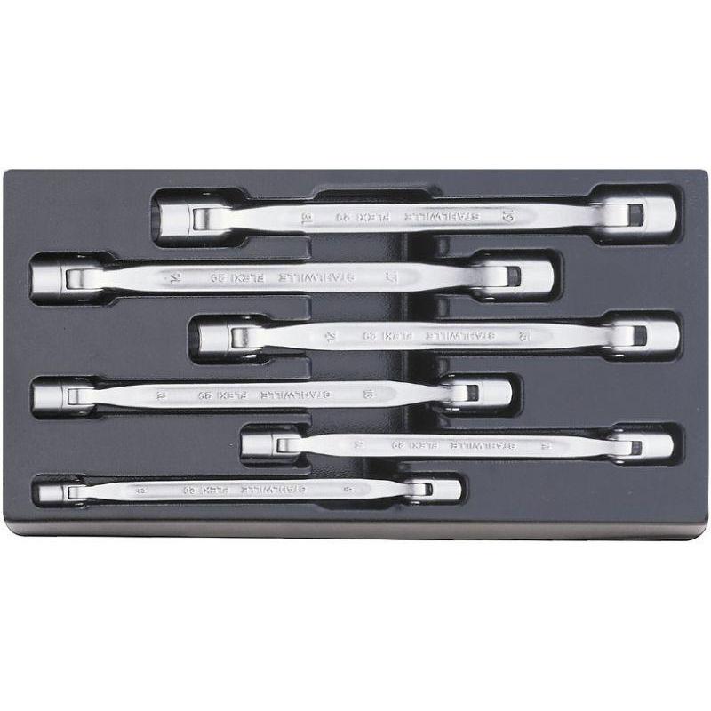 ES 29/6, 8x9-18x19 mm - Moduł kluczy nasadowych przegubowych 12-kątnych, 8x9 - 18x19 mm (6 szt.), wkładka plastikowa ES 29/6, 8x9-18x19 mm - Moduł kluczy nasadowych przegubowych 12-kątnych, 8x9 - 18x19 mm (6 szt.), wkładka plastikowa