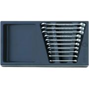 ES 13/10, 6-15 mm - Moduł kluczy oczkowo-płaskich, 6 - 15 mm (10 szt.), wkładka plastikowa