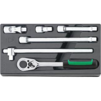 ES 1/2-512/6 - Moduł akcesoriów nasadowych z grzechotką 1/2" (6 szt.), wkładka plastikowa