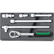 ES 1/2-512/6 - Moduł akcesoriów nasadowych z grzechotką 1/2" (6 szt.), wkładka plastikowa