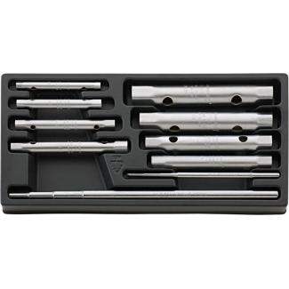 ES 10750/10, 6x7-20x22 mm - Moduł kluczy nasadowych rurkowych, 6x7 - 20x22 mm (10 szt.), wkładka plastikowa