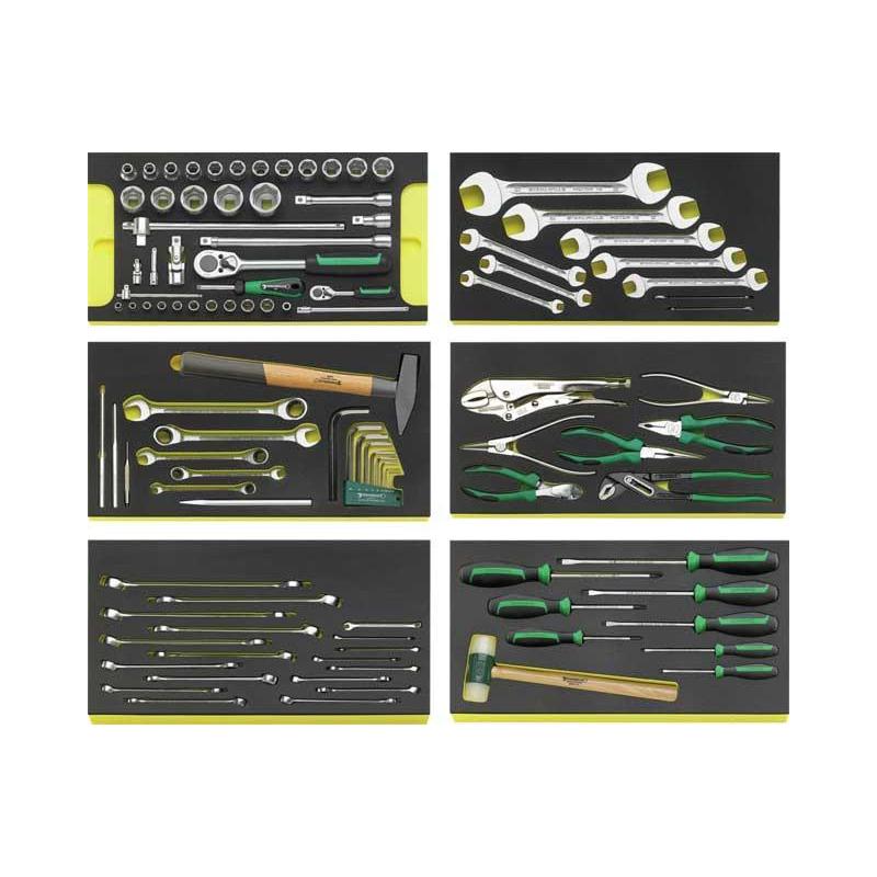 806/6 WT TCS - Zestaw 104 narzędzi do przeglądów w 6 modułach piankowych do skrzyni 13217