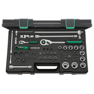 40/52/45/12QR - Zestaw nasadek 1/4" i 1/2", 3 - 30 mm, z grzechotką i akcesoriami QR (57 szt.)