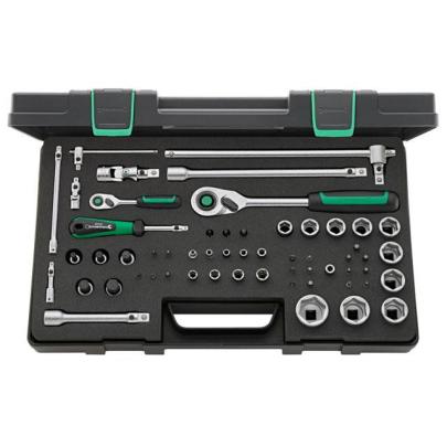 40/52/45/12QR - Zestaw nasadek 1/4" i 1/2", 3 - 30 mm, z grzechotką i akcesoriami QR (57 szt.)