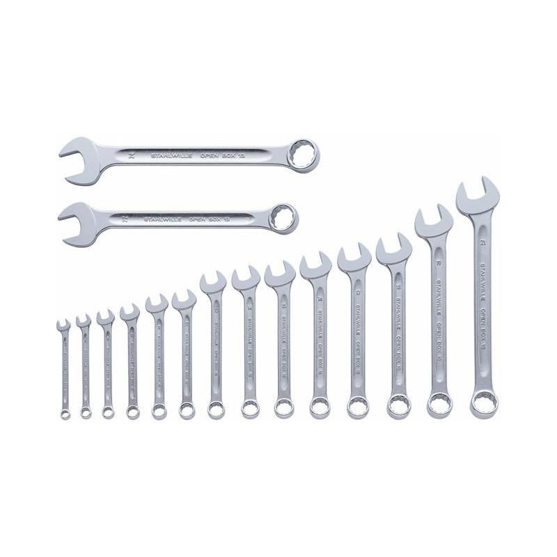 13/16 - Zestaw kluczy oczkowo-płaskich OPEN-BOX, 7 - 24 mm (16 szt.)