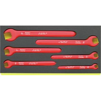 TCS 12160 VDE - Moduł kluczy jednostronnych płaskich izolowanych VDE, 10 - 22 mm (6 szt.), wkładka piankowa