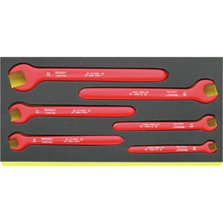 TCS 12160 VDE - Moduł kluczy jednostronnych płaskich izolowanych VDE, 10 - 22 mm (6 szt.), wkładka piankowa TCS 12160 VDE - Moduł kluczy jednostronnych płaskich izolowanych VDE, 10 - 22 mm (6 szt.), wkładka piankowa