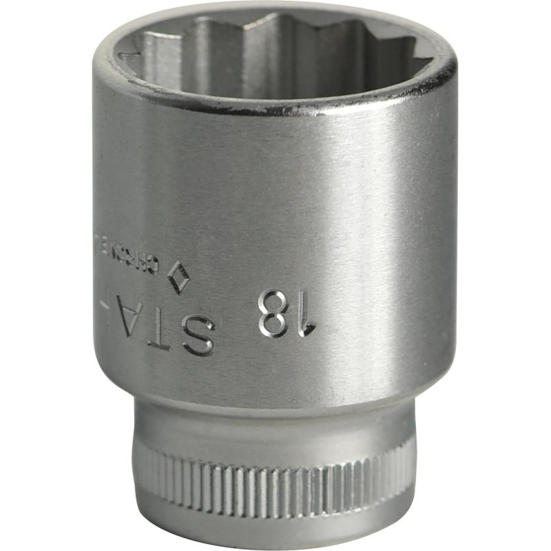 45 18 - Nasadka 3/8" 12-kątna, krótka, metryczna, 18 mm 45 18 - Nasadka 3/8" 12-kątna, krótka, metryczna, 18 mm